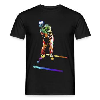 Flinker Miniputt Turnierspieler - Männer T-Shirt - Schwarz - Vorne - AI Model Male 178 light (178cm)