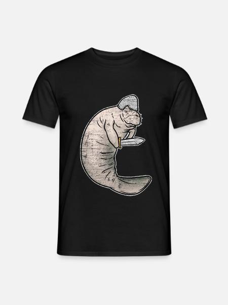 Gemächliche Seekuh Meeressäuger - Männer T-Shirt - Schwarz