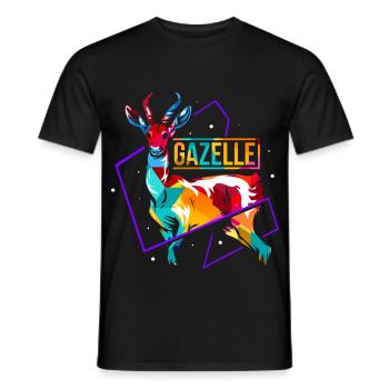 Federleichte Gazelle Afrikasafari - Männer T-Shirt - Schwarz - Vorne - AI Model Male 178 light (178cm)