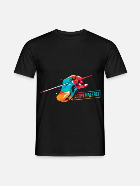 Lebendige Acrylmalerei Leinwand - Männer T-Shirt - Schwarz