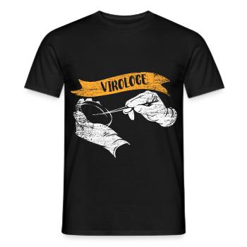 Scharfsinniger Virologe Mikroskop - Männer T-Shirt - Schwarz - Vorne - AI Model Male 178 light (178cm)
