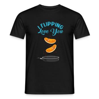 Herziger Pfannkuchen Liebesfrühstück - Männer T-Shirt - Schwarz - Vorne - AI Model Male 178 light (178cm)