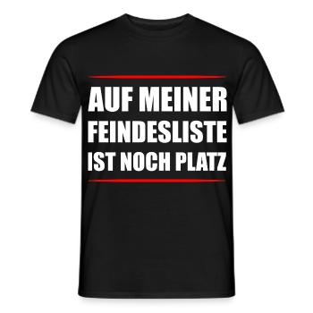 Auf meiner Feindesliste ist noch Platz - Männer T-Shirt - Schwarz - Vorne - AI Model Male 178 light (178cm)