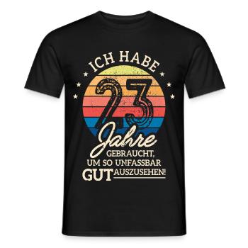 23. Geburtstag Geschenk Habe 23 Jahre Gebraucht - Männer T-Shirt - Schwarz - Vorne - AI Model Male 178 light (178cm)