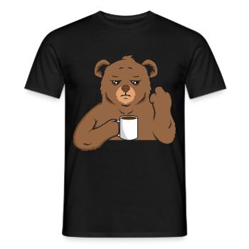 Bär Kaffee - Männer T-Shirt - Schwarz - Vorne - AI Model Male 178 light (178cm)