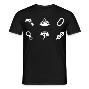 Klettern Symbole Bouldern Bergsteiger Freeclimber - Männer T-Shirt - Schwarz - Vorne - AI Model Male 178 light (178cm)