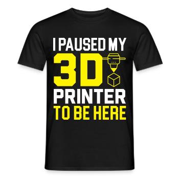 Ich habe meinen 3D-Drucker angehalten, um hier Mas - Männer T-Shirt - Schwarz - Vorne - AI Model Male 178 light (178cm)