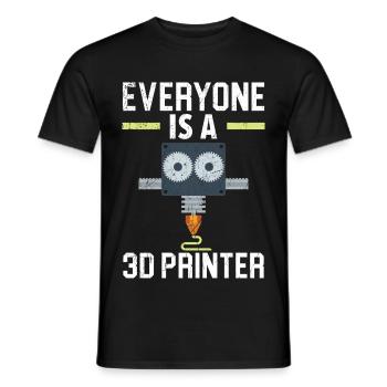 Jeder ist ein 3D-Drucker, Machinist, CNC-Programmi - Männer T-Shirt - Schwarz - Vorne - AI Model Male 178 light (178cm)
