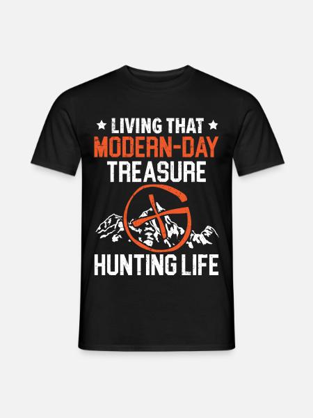Das moderne Leben eines Schatzsuchers - Männer T-Shirt - Schwarz