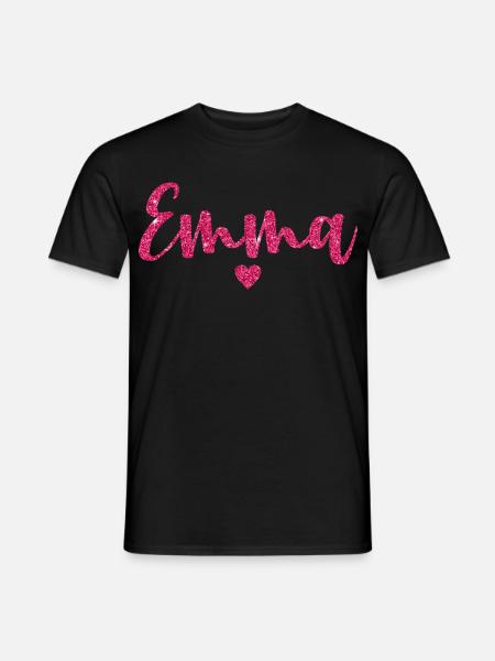 Emma Herz Pink - Männer T-Shirt - Schwarz