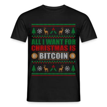 Christmas BTC Investor Bitcoin - Männer T-Shirt - Schwarz - Vorne - AI Model Male 178 light (178cm)