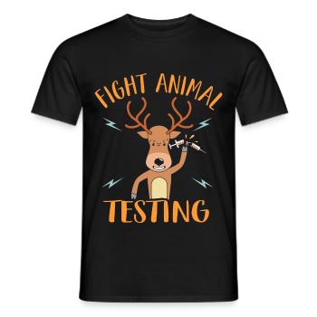 Fight Animal Testing Animal Rights Fighter - Männer T-Shirt - Schwarz - Vorne - AI Model Male 178 light (178cm)