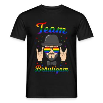 Team Bräutigam LGBT Gay Hochzeit Schwulen JGA - Männer T-Shirt - Schwarz - Vorne - AI Model Male 178 light (178cm)