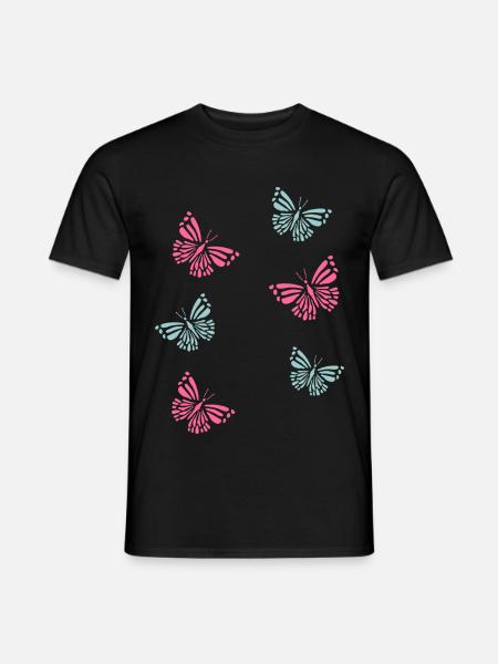 Butterflies Schmetterlinge - Männer T-Shirt - Schwarz