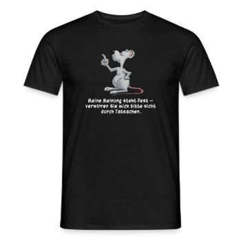 Meine Meinung steht fest... (Maus) - Männer T-Shirt - Schwarz - Vorne - AI Model Male 178 light (178cm)