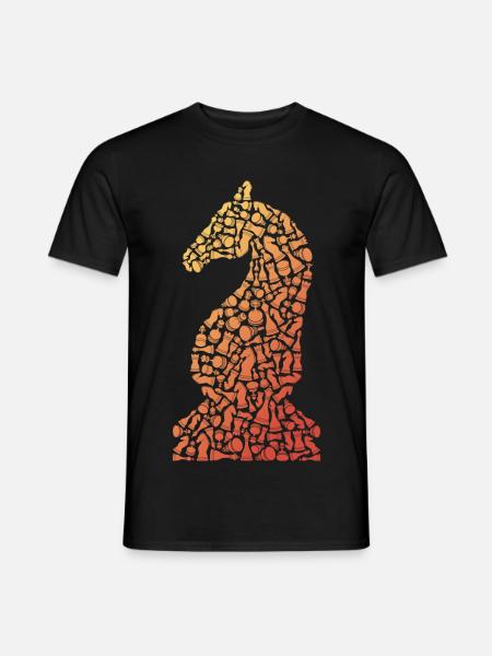 Schach Figur Brettspiel Symbole Schachspieler - Männer T-Shirt - Schwarz