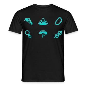 Klettern Symbole Bouldern Bergsteiger Kletterer - Männer T-Shirt - Schwarz - Vorne - AI Model Male 178 light (178cm)