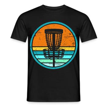 Discgolf Spieler Disc Golf Discgolfspieler Retro - Männer T-Shirt - Schwarz - Vorne - AI Model Male 178 light (178cm)