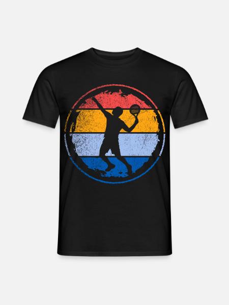 Vintage Padel Spieler Design mit Padelspieler - Männer T-Shirt - Schwarz