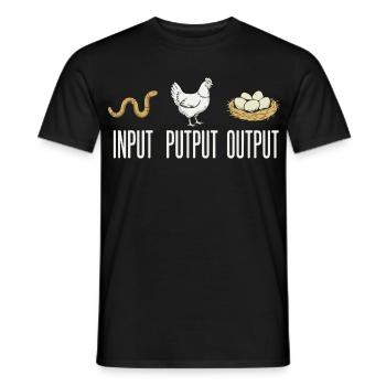 Input Putput Output Huhn - Männer T-Shirt - Schwarz - Vorne - AI Model Male 178 light (178cm)