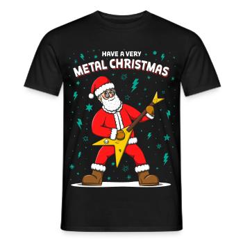 Habt ein sehr metallisches Weihnachten - Männer T-Shirt - Schwarz - Vorne - AI Model Male 178 light (178cm)