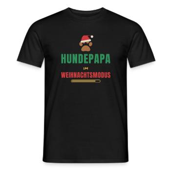 Hundepapa im Weihnachtsmodus – Hund - Männer T-Shirt - Schwarz - Vorne - AI Model Male 178 light (178cm)