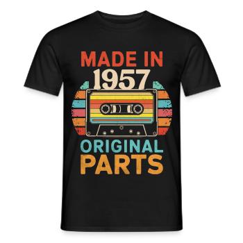 1957 Geburtstag Original 50er 60er Kassettenband Retro - Männer T-Shirt - Schwarz - Vorne - AI Model Male 178 light (178cm)