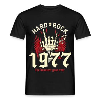 1977 50-jähriges Jubiläum Vintage Rocker - Männer T-Shirt - Schwarz - Vorne - AI Model Male 178 light (178cm)
