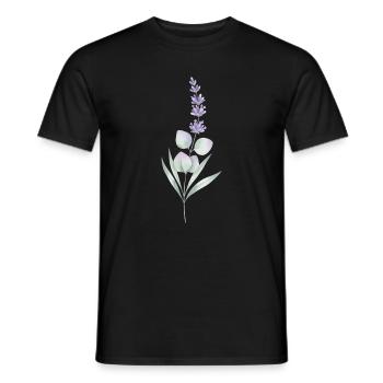 Lavendel- und Eukalyptus-Botanische Kunst - Männer T-Shirt - Schwarz - Vorne - AI Model Male 178 light (178cm)