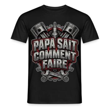 Mechaniker Papa - Männer T-Shirt - Schwarz - Vorne - AI Model Male 178 light (178cm)