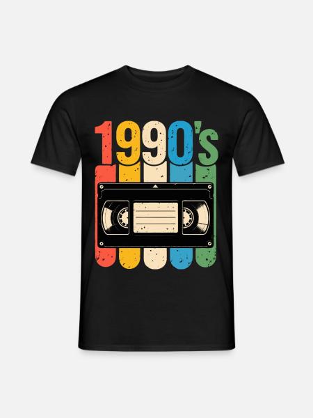 1990er Retro VHS Nostalgie - Männer T-Shirt - Schwarz