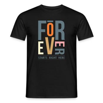Modernes Geometrisches Spruch Forever - Männer T-Shirt - Schwarz - Vorne - AI Model Male 178 light (178cm)