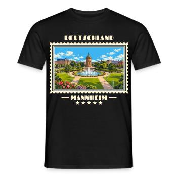 Deutschland Mannheim Vintage Reisemarke - Männer T-Shirt - Schwarz - Vorne - AI Model Male 178 light (178cm)