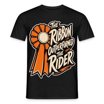 Reiterhumor – The Ribbon Outperformed the Rider - Männer T-Shirt - Schwarz - Vorne - AI Model Male 178 light (178cm)