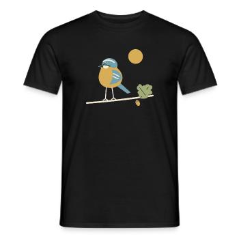 Blaumeise und Eicheln - Männer T-Shirt - Schwarz - Vorne - AI Model Male 178 light (178cm)