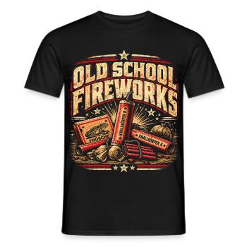 Old School Fireworks - Männer T-Shirt - Schwarz - Vorne - AI Model Male 178 light (178cm)