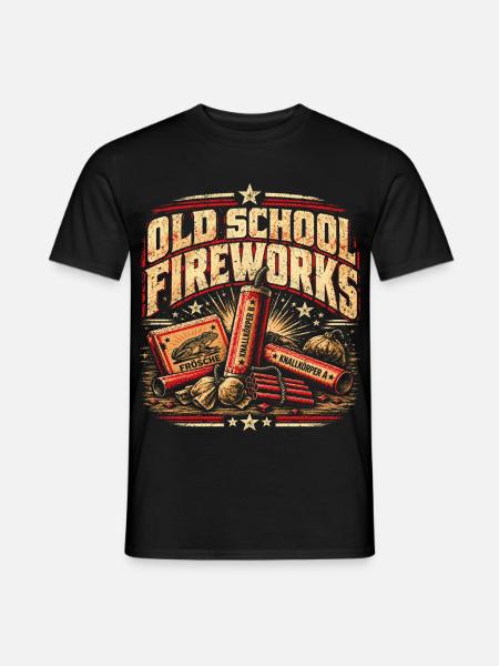 Old School Fireworks - Männer T-Shirt - Schwarz