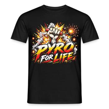 Pyro for Life - Männer T-Shirt - Schwarz - Vorne - AI Model Male 178 light (178cm)