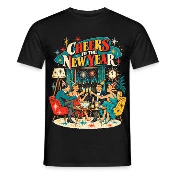 Cheers to the New Year - Männer T-Shirt - Schwarz - Vorne - AI Model Male 178 light (178cm)