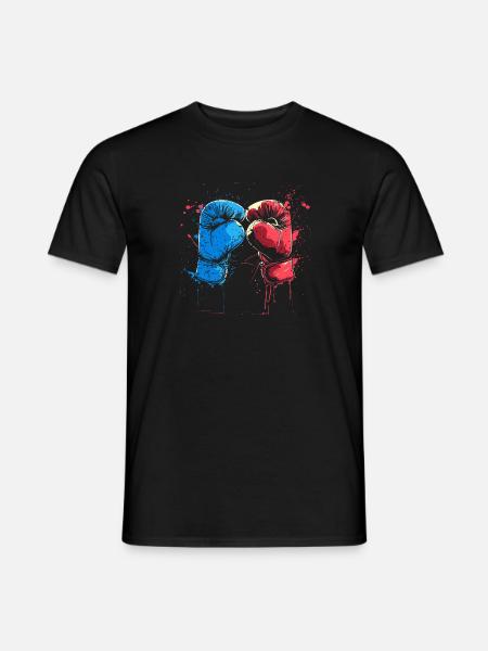 Kickboxhandschuhe Grafik - Männer T-Shirt - Schwarz
