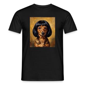 Lustiger Hund Dackel Bob Haarschnitt - Männer T-Shirt - Schwarz - Vorne - AI Model Male 178 light (178cm)