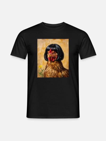 Lustiges Huhn Bob Haarschnitt - Männer T-Shirt - Schwarz