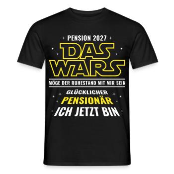 Pension 2027 Das wars - Glücklicher Pensionär - Männer T-Shirt - Schwarz - Vorne - AI Model Male 178 light (178cm)