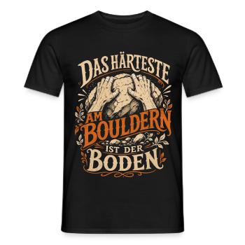 Härteste am Bouldern ist der Boden - Männer T-Shirt - Schwarz - Vorne - AI Model Male 178 light (178cm)