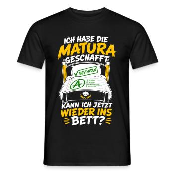 Matura geschafft kann ich ins Bett - Männer T-Shirt - Schwarz - Vorne - AI Model Male 178 light (178cm)