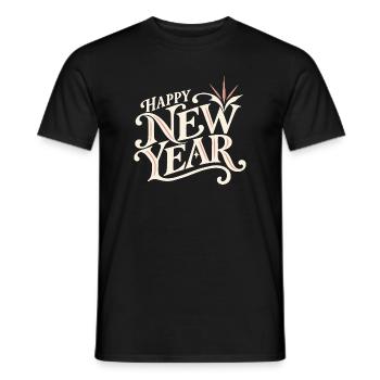 Happy New Year Silvester Outfit Damen elegant - Männer T-Shirt - Schwarz - Vorne - AI Model Male 178 light (178cm)