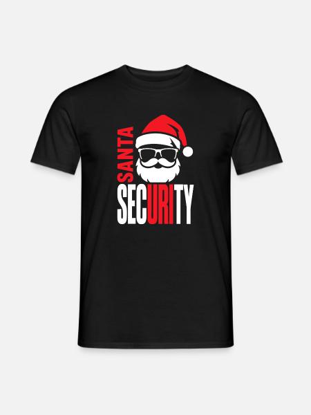 Weihnachtsmann-Sicherheitslogo - Männer T-Shirt - Schwarz