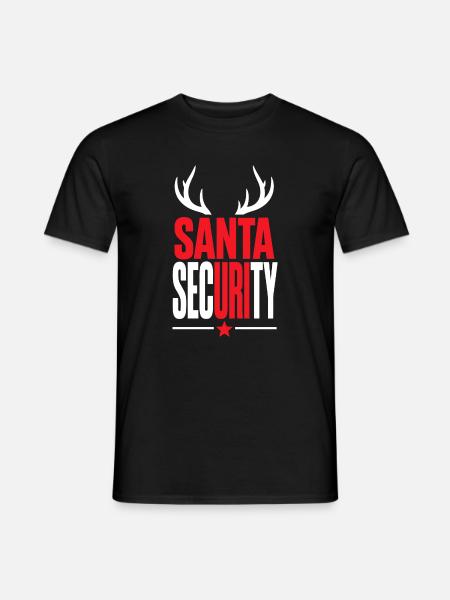 Weihnachtsmann-Sicherheitsemblem - Männer T-Shirt - Schwarz