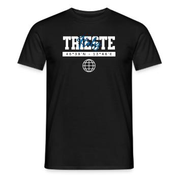 Triest Italien Koordinaten Reise Souvenir - Männer T-Shirt - Schwarz - Vorne - AI Model Male 178 light (178cm)