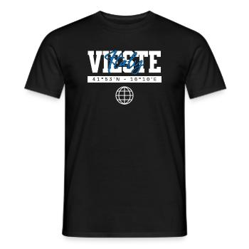 Vieste Italien Koordinaten Reise Souvenir - Männer T-Shirt - Schwarz - Vorne - AI Model Male 178 light (178cm)